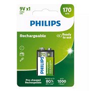 Rechargeable Battery Philips Rechargeable NimH 9V/HR22 170mah