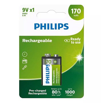 Wiederaufladbarer Akku Philips NimH 9V/HR22 170 mAh