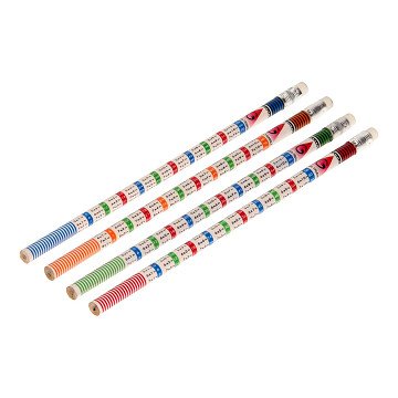 Bleistift mit den Tabellen