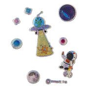 Stickers Space Travel Glittering