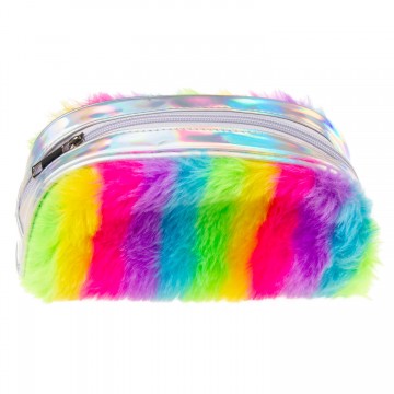 Fluffy Pencil Case Rainbow