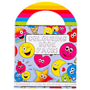 Coloring book with stickers smile face