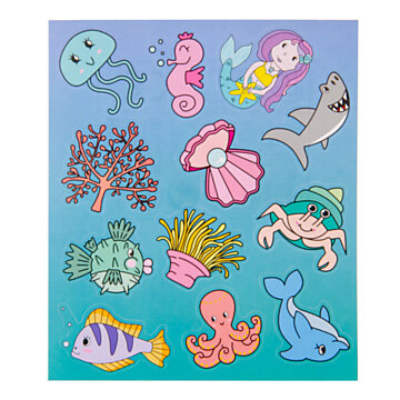 Sticker sheet of sea animals