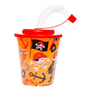 Cup with Lid and Straw Pirate