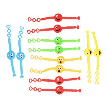 Bracelet Smile Face Color, set of 12 pcs.