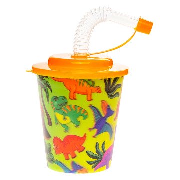Cup with Lid and Straw Dinosaur, 12 pcs.