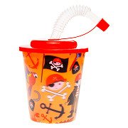Cup with Lid and Straw Pirate, 12pcs.