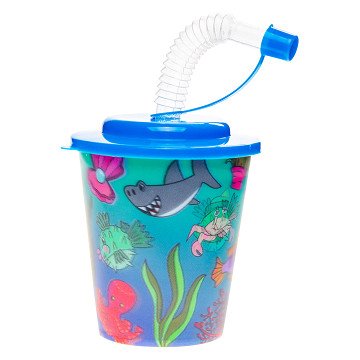 Cup with Lid and Straw Underwater World, 12 pcs.