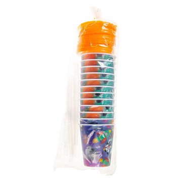 Cup with Lid and Straw Space, 12 pcs.