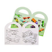 Coloring Book with Vehicle Stickers