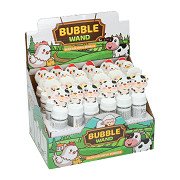 Mini-Seifenblasenmaschine mit Bauernhoftieren - 24 Stück.