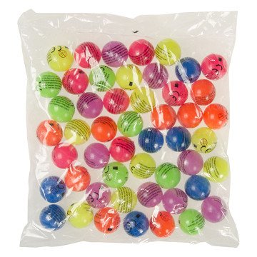 Neonfarbene Mini-Hüpfbälle, 50 Stück.