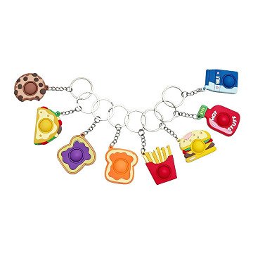Pop It Food Theme Keychain