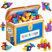 Blockaroo Magnetic Foam Blocks Treasure Chest Box, 100 pcs.