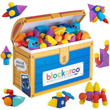 Blockaroo Magnetische Foam Blokken Schatkist Box, 100dlg.