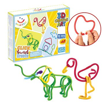 Spaghetteez 3D Art Flexible Construction Sticks, 70 pcs.