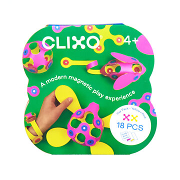 Clixo Magnetisch Bouwspeelgoed Itsy Pack Roze/Geel, 18dlg.