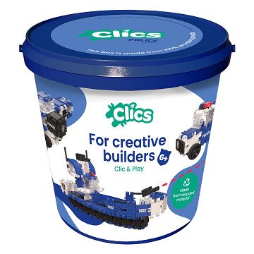 Clics Police Building Blocks in Bucket