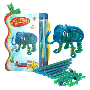 Spaghetteez Ele-Flex Elephant Flexible Building Rods, 48pcs.