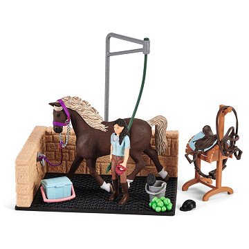 Schleich HORSE CLUB Pferdewaschbox mit Emily und Luna von Hor 42438