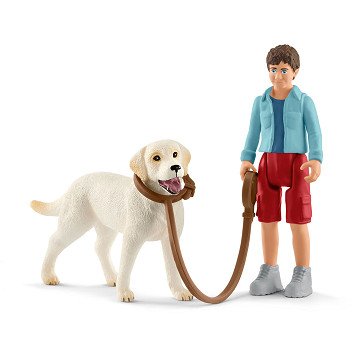 Schleich FARM WORLD Spaziergang mit Labrador Retriever 42478