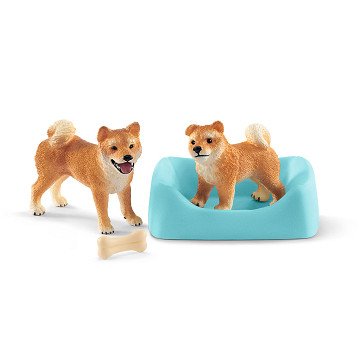 schleich FARM WORLD Shiba Inu Mother and Puppy 42479