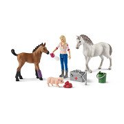 Schleich FARM WORLD Tierarzt zu Besuch bei Stute und Fohlen 42486