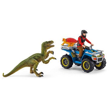 Schleich DINOSAURS Flug des Velociraptors auf dem Quad 41466