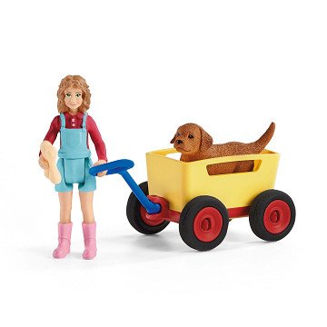 Schleich FARM WORLD Ausflug mit dem Bollerwagen 42543