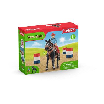 Schleich FARM WORLD Barrel Racing with Cowgirl 42576