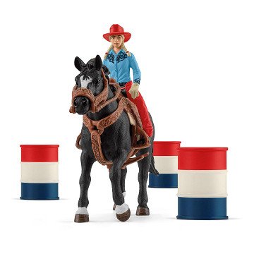 schleich FARM WORLD Barrel Racing with Cowgirl 42576