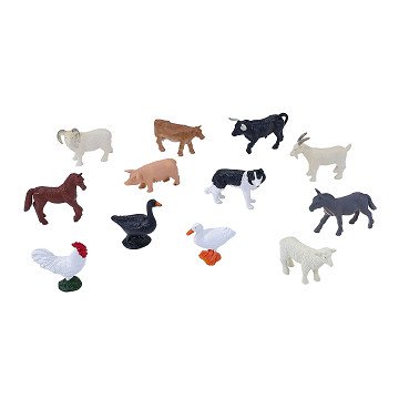 Mojo Farmland Mini-Spielset mit Bauernhoftieren, 12-teilig.  - 380053