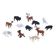 Mojo WildLife Mini-Waldtiere-Spielset, 12-teilig.  - 380054