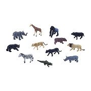 Mojo Wildlife Mini Wild Animals Playset, 12pcs - 380057