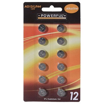 Button Cell Batteries AG13/LR44, 12 pcs.