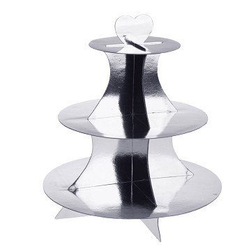 Etagere Cardboard Silver, 3-layer