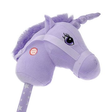Steckenpferd Einhorn mit Sound - Lila, 68cm