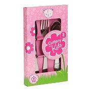 Cutlery set stainless steel, 3 pieces. - Pink