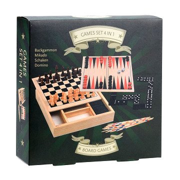 Wooden Game Box, 4in1
