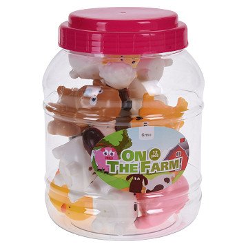 Bath Toys in a Barrel - 12 Farm Animals