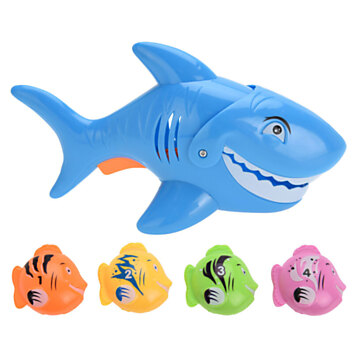 Shark fishing game with 4 fish