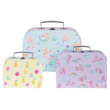 Children's suitcase set Pastel, 3 pieces.