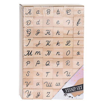 Stamp set Alphabet Wood, 54 pcs.