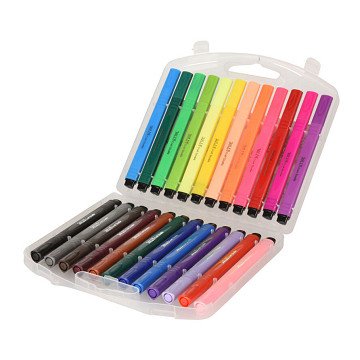 Felt-tip pens in storage box, 24 pcs.