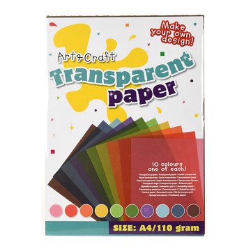 Farbiges Papier Transparent A4, 110gr