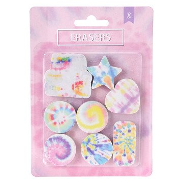 Erasers Set Tie Dye, 8pcs.