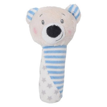 Baby Eco Plush Rattle Bear Bar - Blue