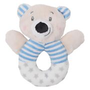Baby Eco Plush Rattle Bear Round - Blue