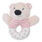 Baby Eco Plush Rattle Bear Round - Pink