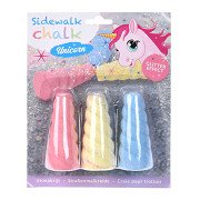 Chalk Glitter Unicorn, 3pcs.